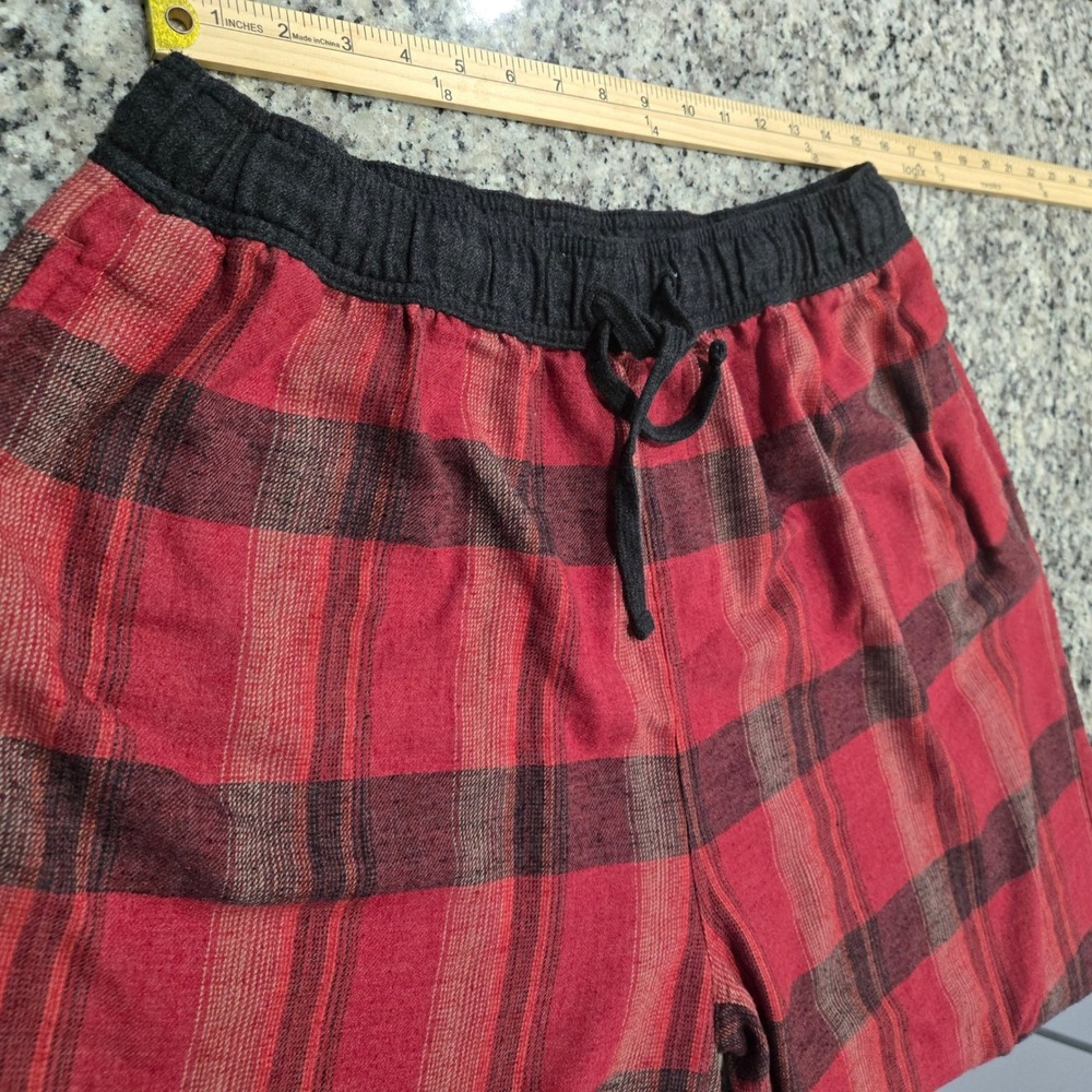 Prana Cabin Core Retrograde Plaid Jogger Pants Womens Large Red Black Cozy - Picture 5 of 8